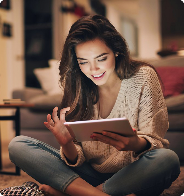 Girl using tablet